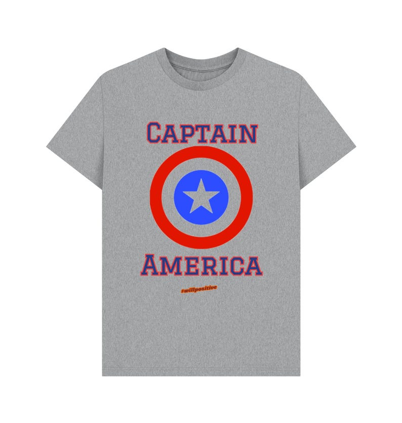 Captain America Mens T-shirt Athletic Grey
