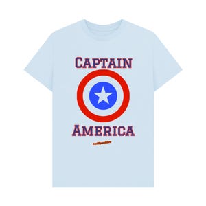 Captain America Mens T-shirt Sky Blue