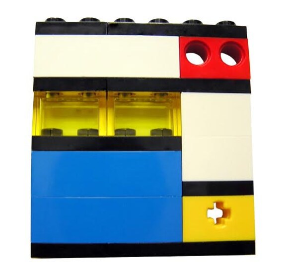 Geek chic Primary Colors brooch made from LEGO bricks MONDRIAN Bauhaus De Stijl