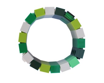 Irish Saint Patrick's Day Green bracelet - made from LEGO® bricks on stretchy cords