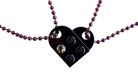 Lego Plates Lego Heart Necklace Purple Lego Pieces Lego Necklaces