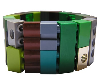 Cybergoth Camo bracelet - made from LEGO® bricks on stretchy cords
