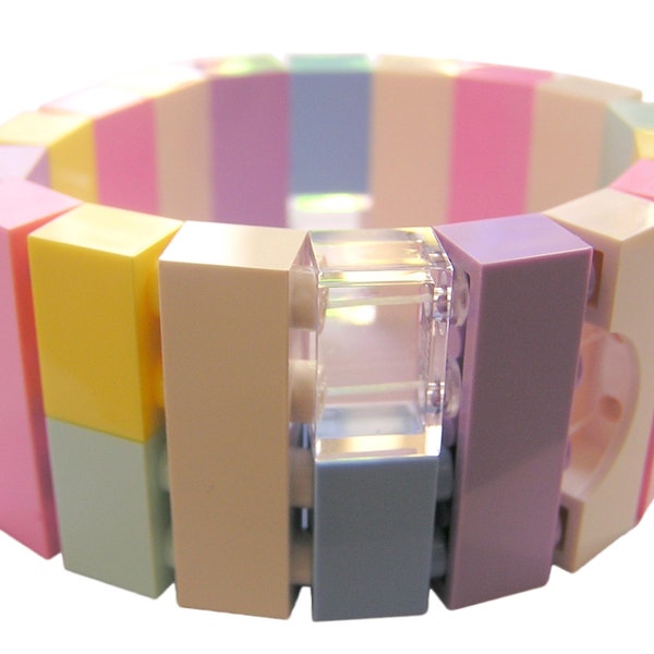 Kawaii Pastel bracelet - made from LEGO® bricks on stretchy cords - Fairy Kei - Sweet Lolita