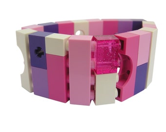 Kawaii Pink and Purple bracelet - made from LEGO® bricks on stretchy cords - Fairy Kei - Sweet Lolita