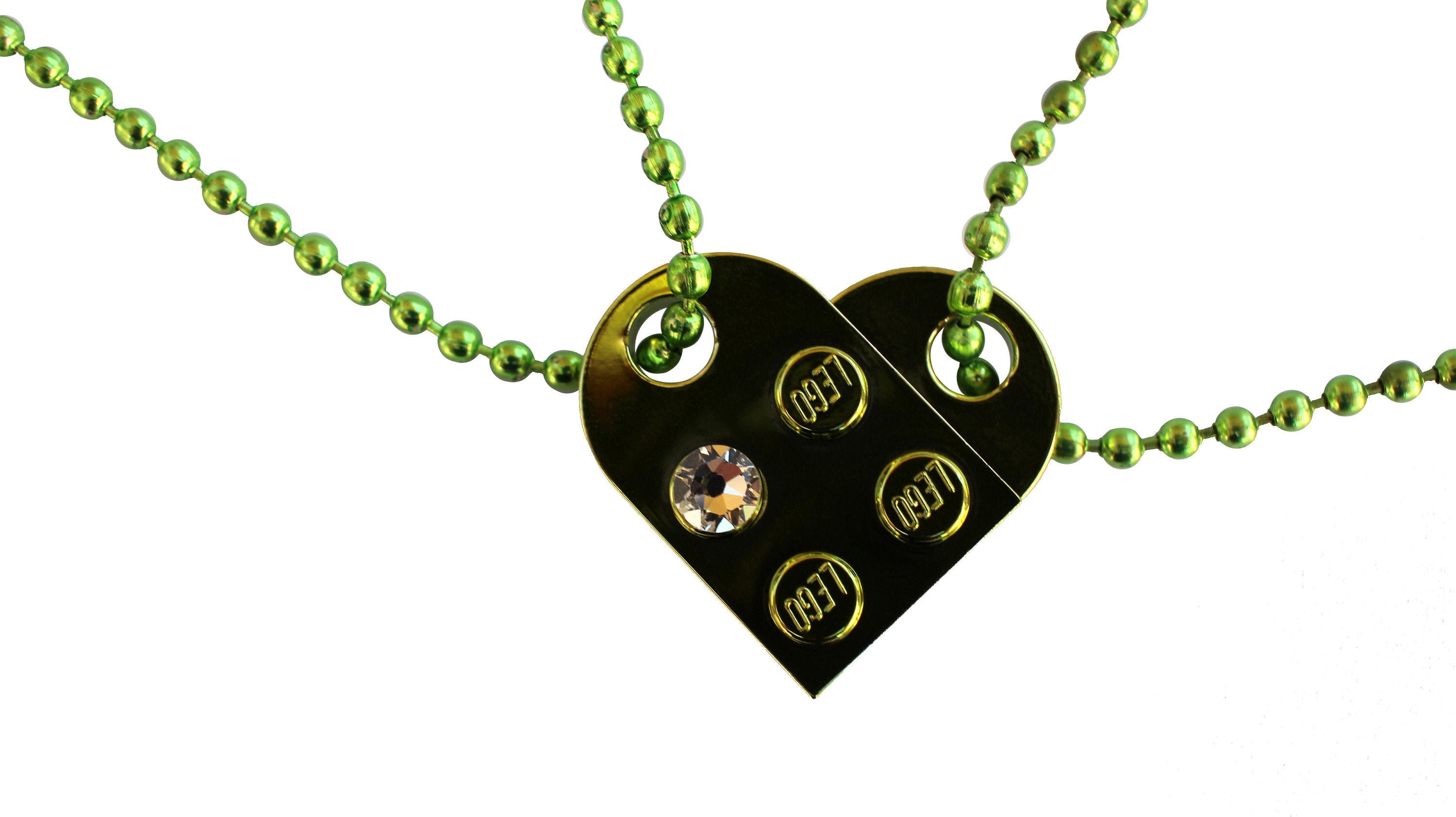 Swarovski Crystal Lego Heart Necklace Purple Kawaii Pink And