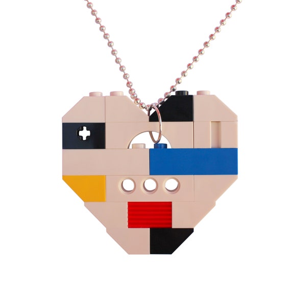 Collectible heart (Single thickness) Model 14 made from LEGO® bricks on a  24