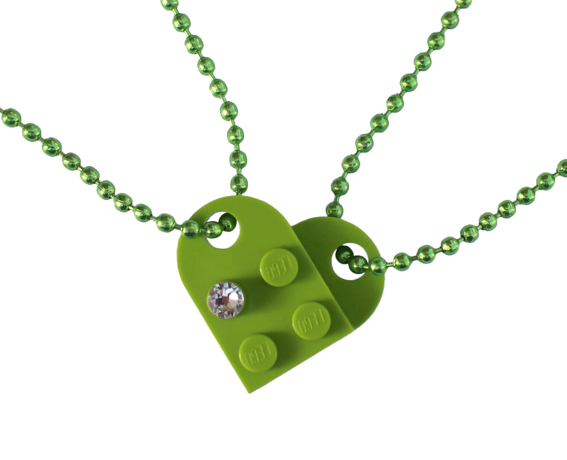 Buy Light Green 2 Piece Heart Made From 2 LEGO® Online in India - Etsy