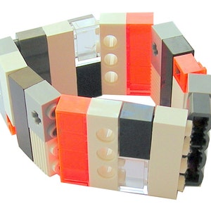 Cybergoth Neon Orange bracelet - made from LEGO® bricks on stretchy cords