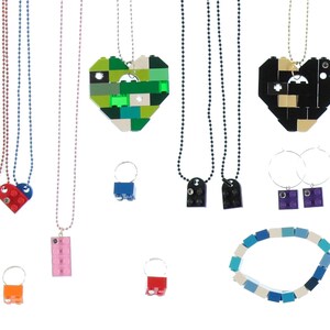 Lot of 15 pieces of Jewelry made from LEGO® bricks with or without SWAROVSKI® crystals Ideal for Birthday Party favors image 4