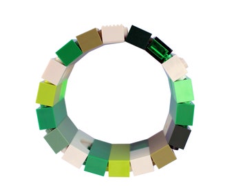 Irish Saint Patrick's Day Green bracelet - made from LEGO® bricks on stretchy cords
