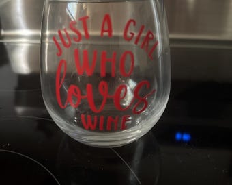 Wine glass with decals