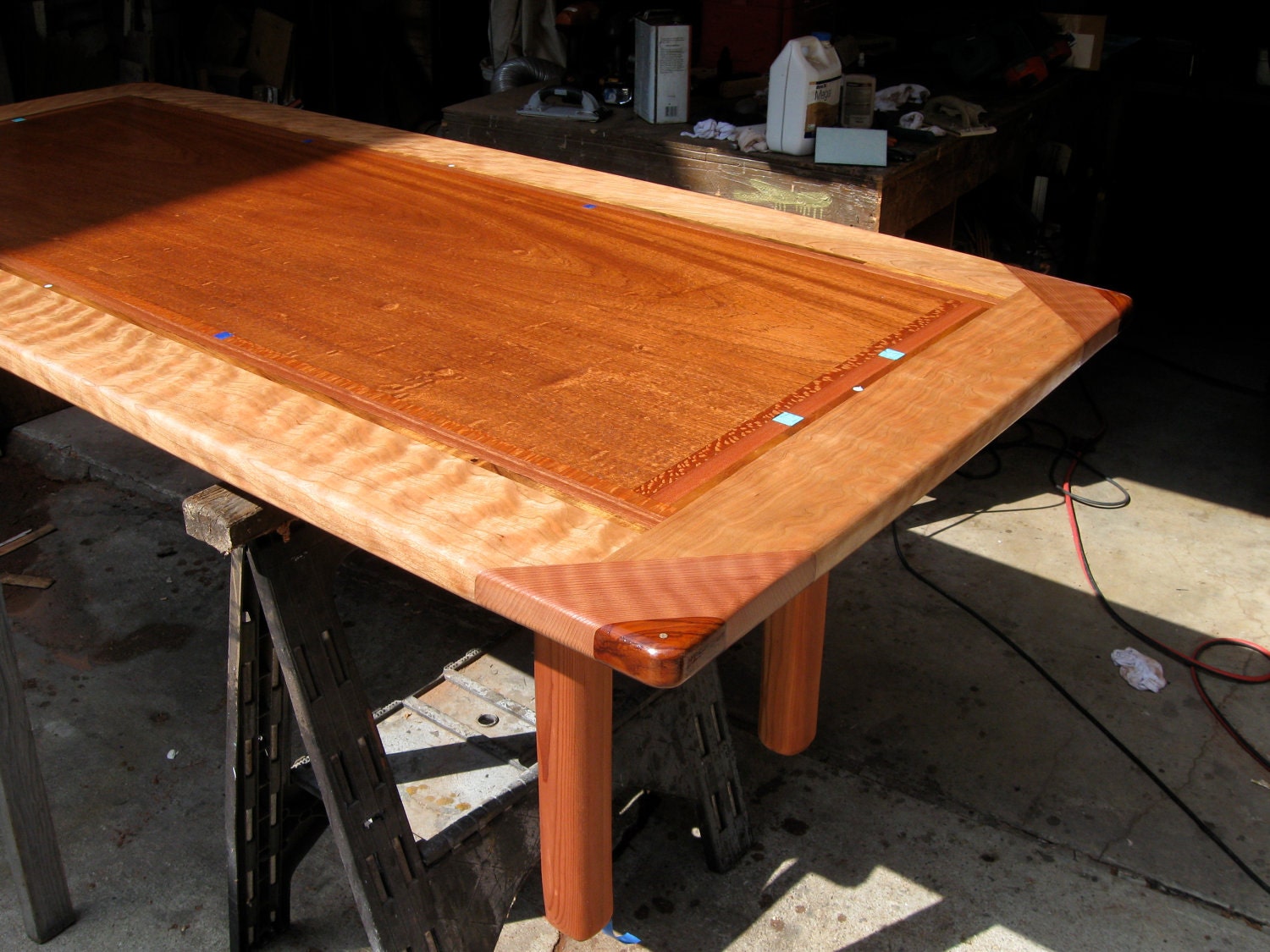 laminated hardwood dining table with inlay custom made to Etsy