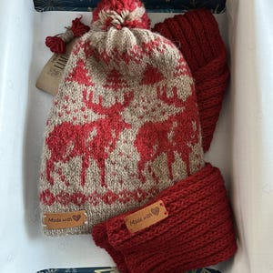 Nordic Reindeer Hat Knitting Pattern PDF, Double Layer Fair Isle Hat, Digital Download