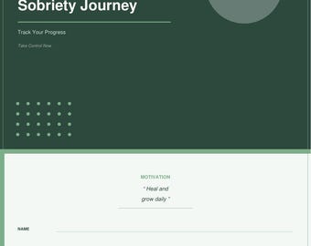 Soberheid Tracker Afdrukbaar Afdrukbaar | Digitale planner, pdf
