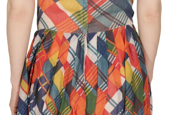 Vintage 1960s Geometric Pattern Pleats Sleeveless… - image 7