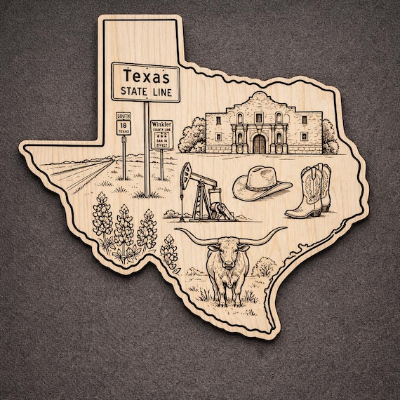 Texas Wood Wall Art, State Welcome Sign, Birch Wall Decor