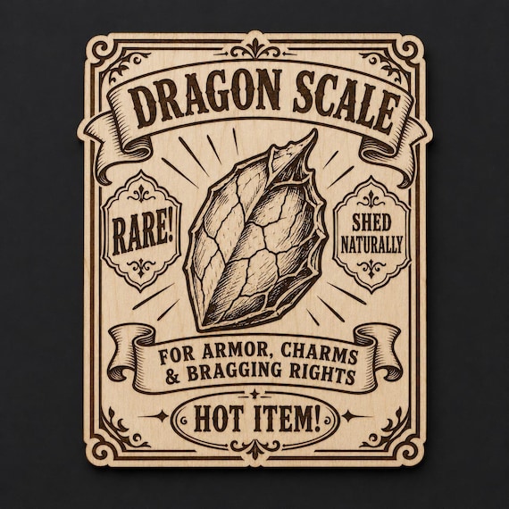 Dragon Scale Birch Wall Art, Fantasy Game Room Plaque