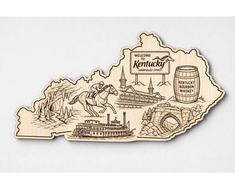 Kentucky houten muurkunst, welkomstbord, berkendecoratie