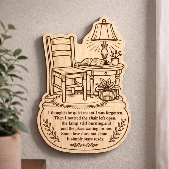 Quiet Chair Birch Plaque, Inspirational Encouragement Wall Art