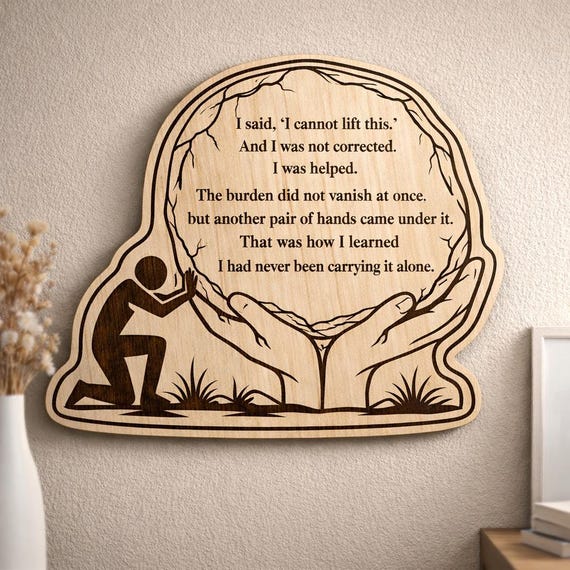 Inspirational Burden Birch Plaque, Encouraging Wall Art, product view 2