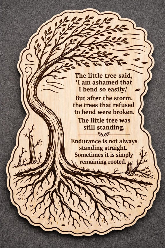 Inspirational Bent Tree Birch Plaque, Encouraging Wall Art, product view 2