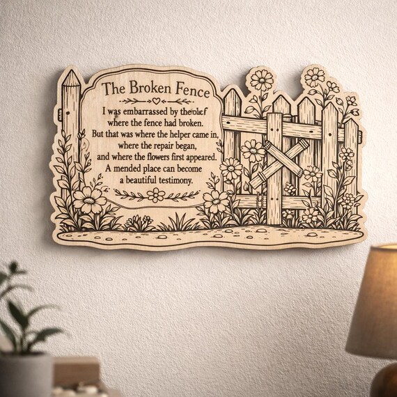 Broken Fence Birch Plaque, Inspirational Encouragement Wall Art
