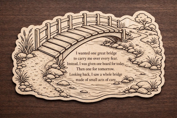 Inspirational Bridge Birch Plaque, Encouraging Wall Art