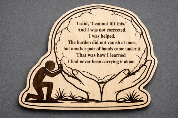 Inspirational Burden Birch Plaque, Encouraging Wall Art