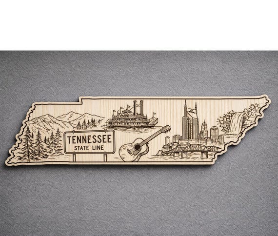 Tennessee Wood Wall Art, State Welcome Sign, Birch Decor