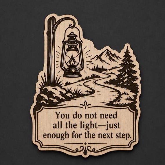 Lantern Path Wood Sign, Inspirational Birch Plaque, Next Step Quote Wall Decor, Encouraging Gift