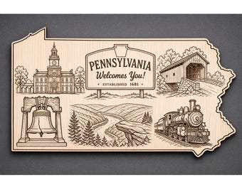 Pennsylvania-houten muurkunst, welkomstbord, berkendecoratie