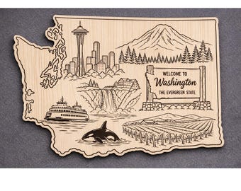 Washington Wood Wall Art, welkomstbord staat, decor berken