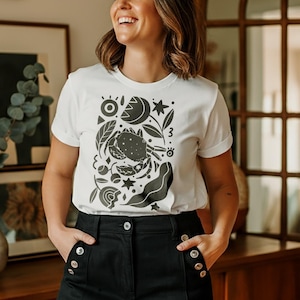 Camiseta com Horóscopo de Câncer - Camiseta do Zodíaco, Regata ou Camisa de Manga Longa, Roupa Astrológica, Mapa Astral, Signo do Zodíaco