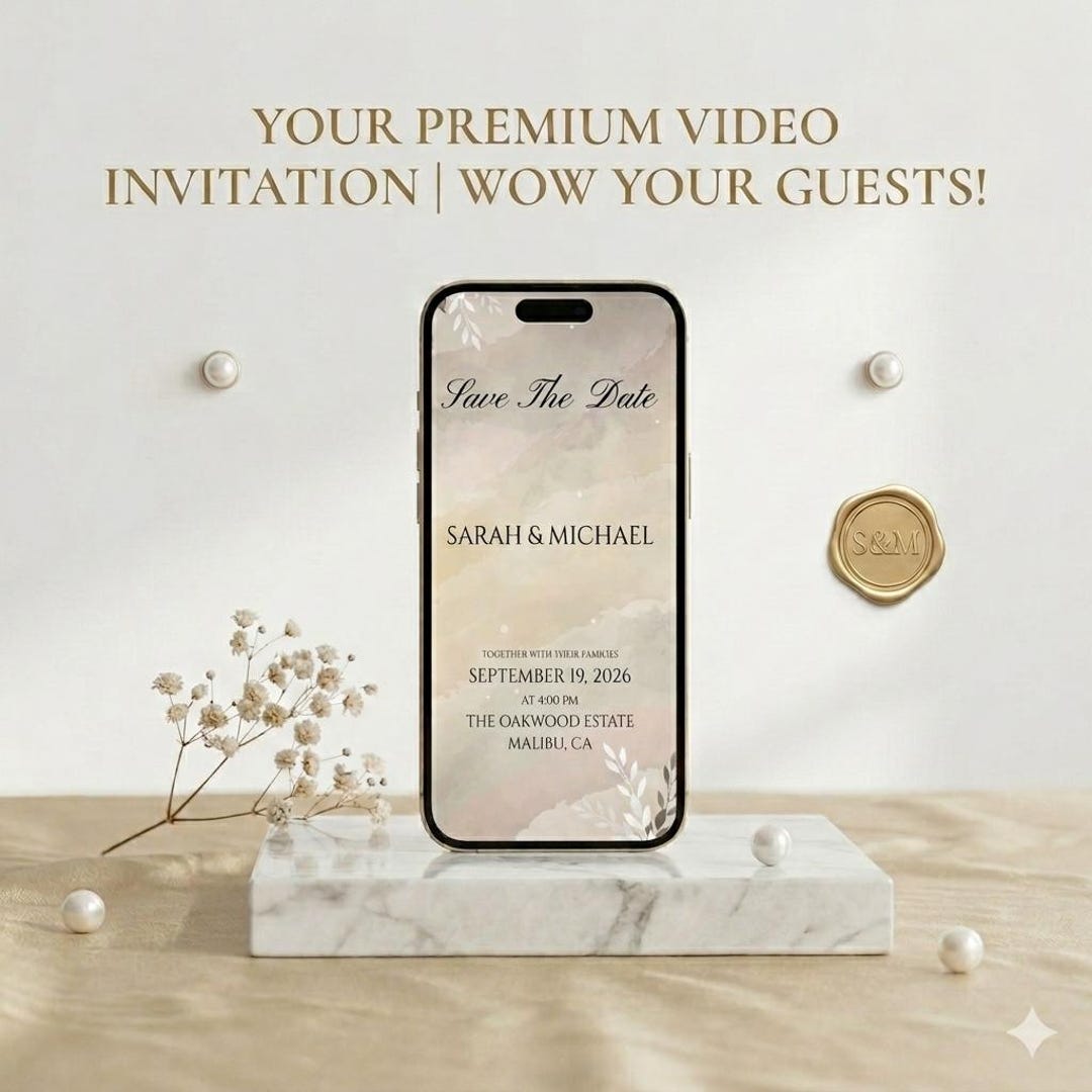Animated Wedding Invitation Video | Custom QR Code, Modern Design ...