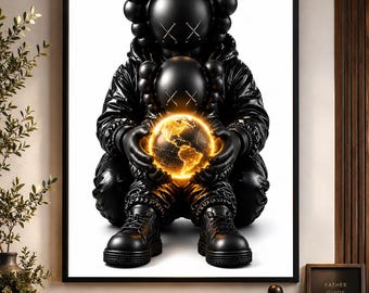 Father & Son KAWS Wall Art | Father's Day Gift | Hypebeast Room Decor | Digital Download Poster