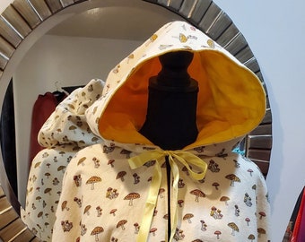 1/2 Length Reversible Yellow Mushroom Cloak