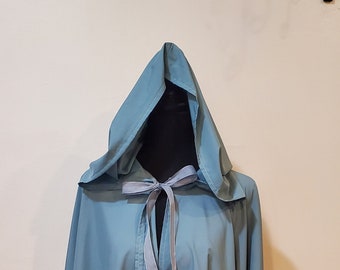 Teal Crepe high-low Circle Cloak