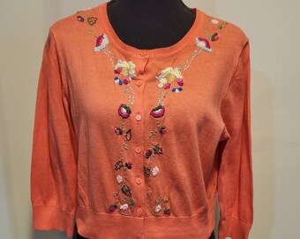 Flower Embroidered Cardigan