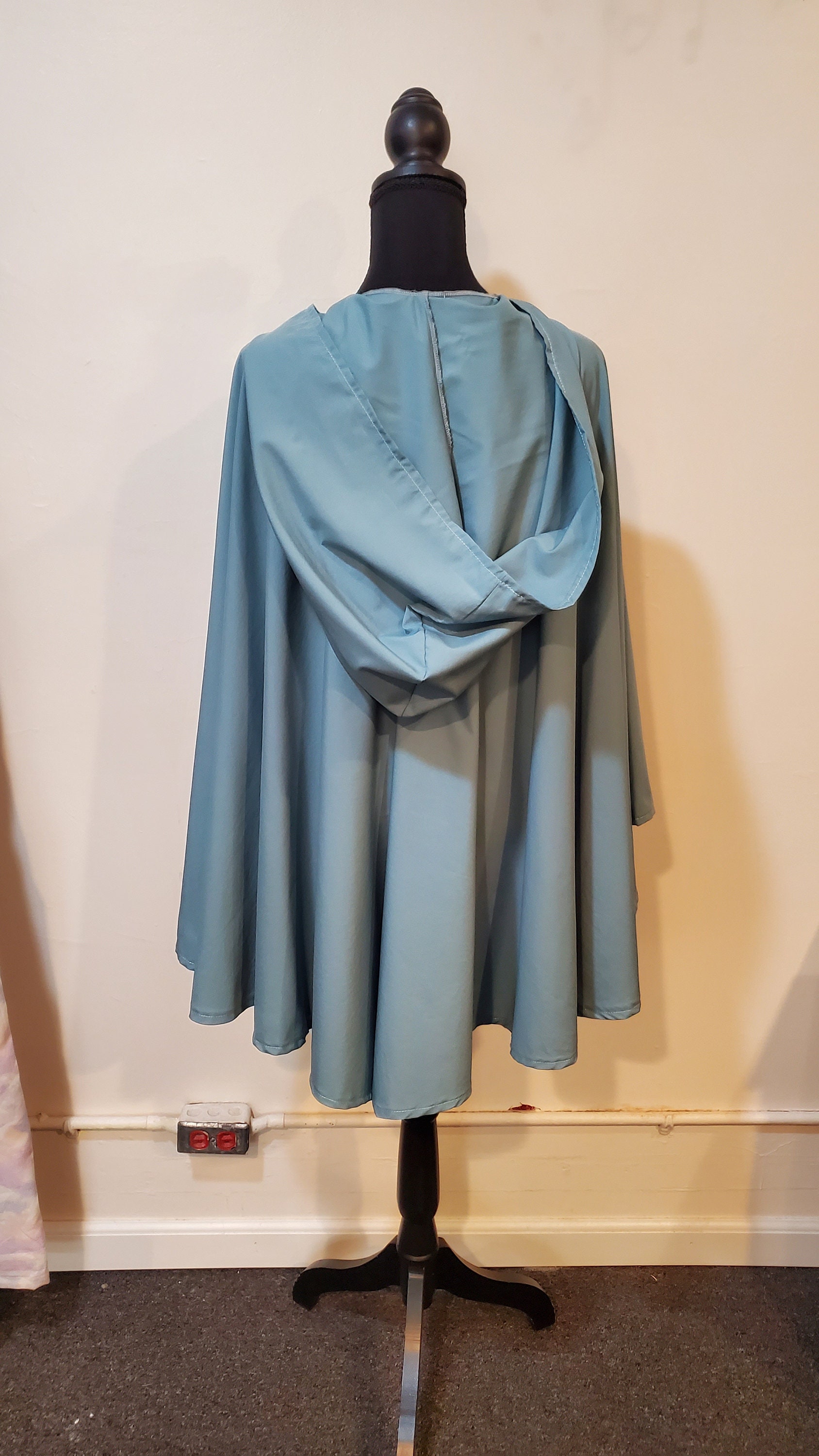 High Rise Cloak Teal Crepe High-low Circle Cloak - Etsy