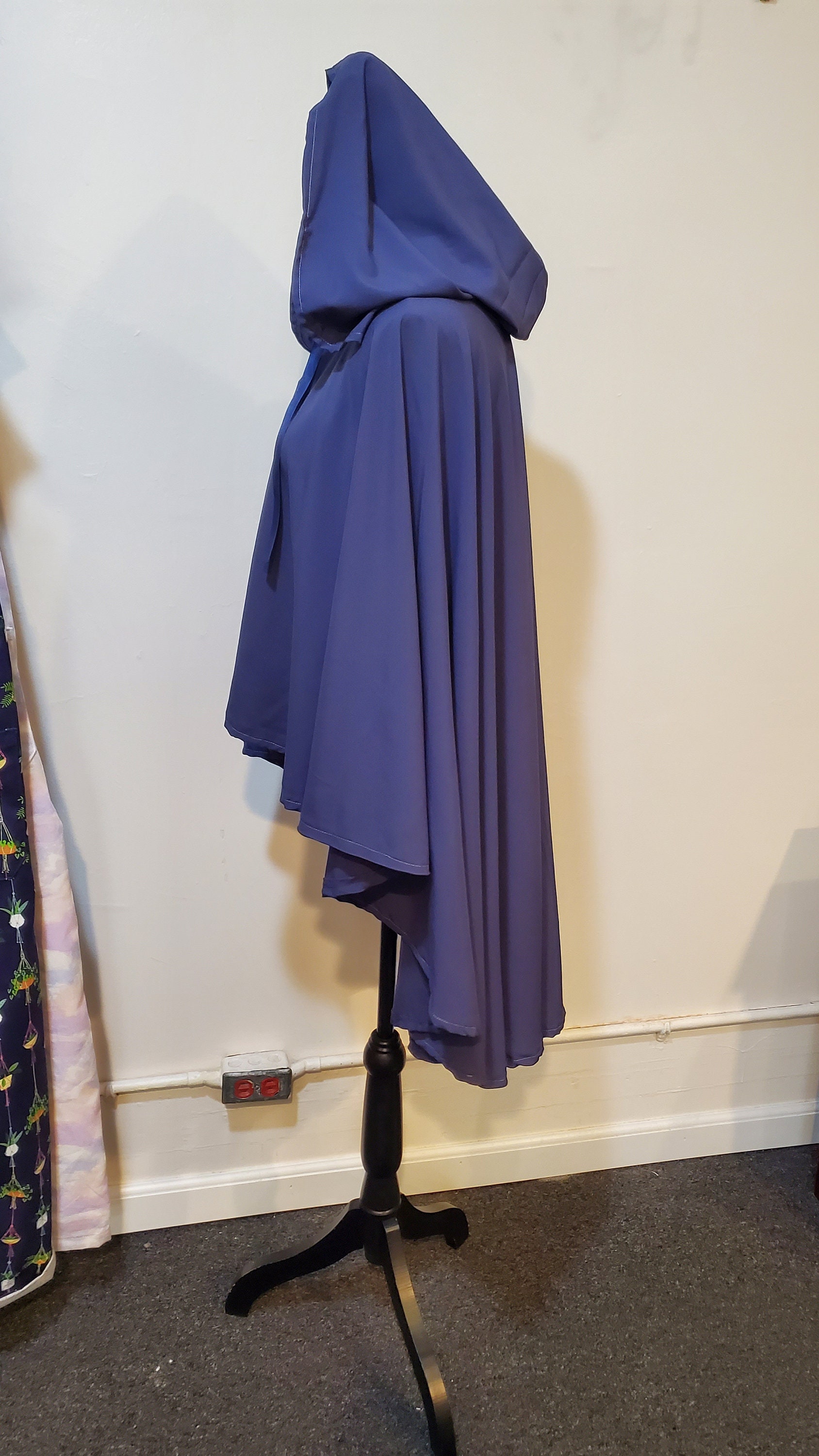 High Rise Cloak Purple Crepe High-low Circle Cloak - Etsy