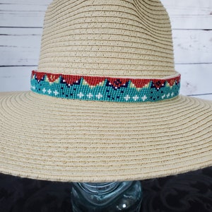 Beaded Headband Hatband adjustable mountains and stars