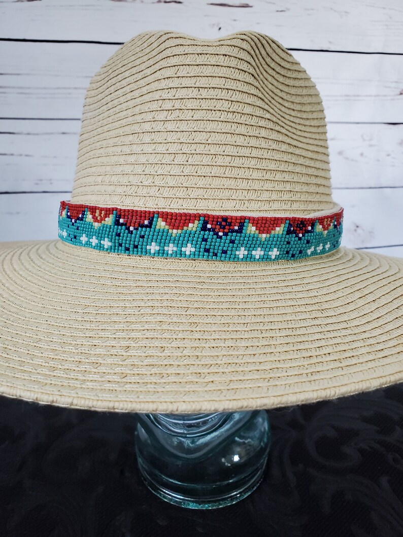 Beaded Headband Hatband adjustable mountains and stars