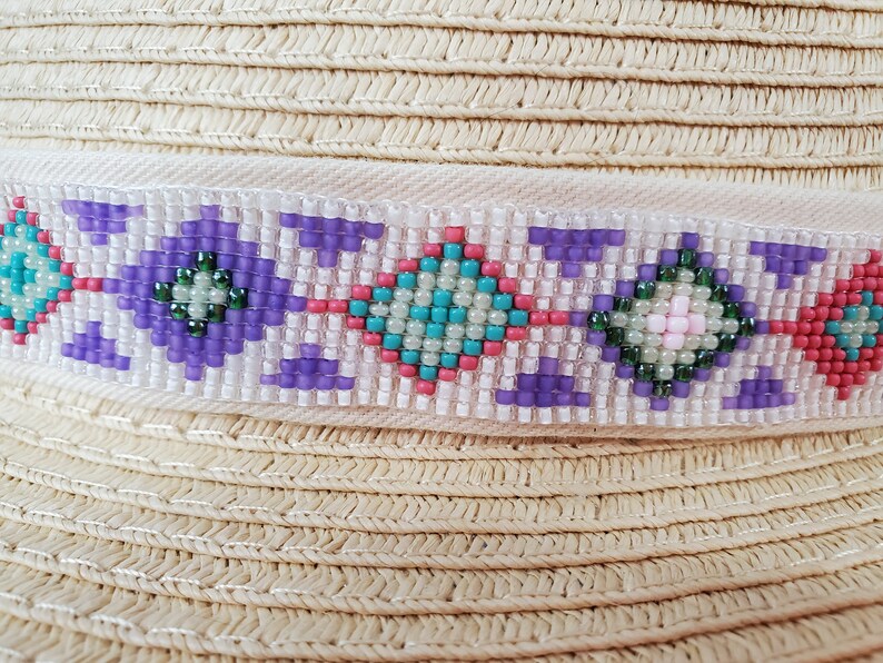 Beaded Headband Hatband adjustable Diamonds