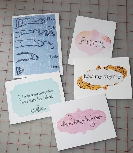 Filthy Mouth Greeting Card Set - Etsy