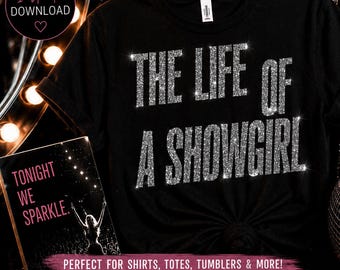 Paquete de imágenes PNG de Showgirl, diseño de cita con brillo, sublimación de camisetas brillantes (12 colores)