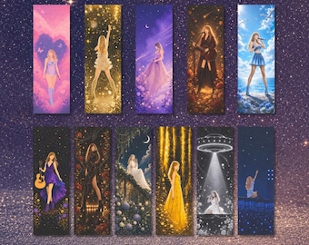 Lot de marque-pages inspirés d'époques PNG | Marque-pages Pop Star fantastiques | Signets de lecture imprimables | Cadeau pour amoureux des livres | Téléchargement numérique 2 x 6 pouces