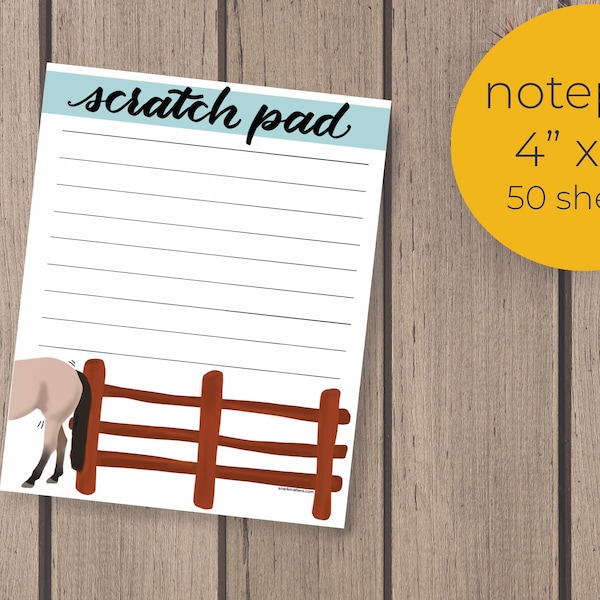 notepad: scratch pad  |  equestrian gifts  |  funny notepad for your badass friends  |  to-do list
