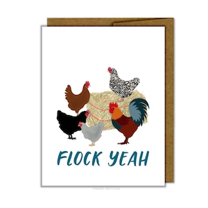 flock yeah  |  greeting cards for badass friends  |  gifts for women  |  chicken puns  |  barn life  |  farm life