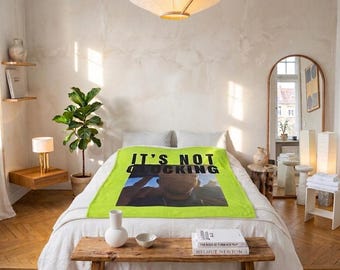 It's Not Clocking Neon Green Plush Throw Blanket | Pop Culture Meme Decor