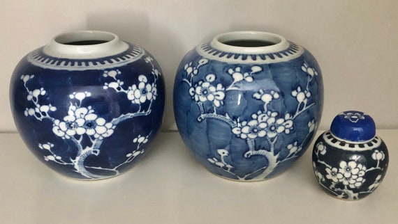 Blue & White Porcelain Ginger Jar - Prunus Design Blue & White Porcelain Ginger Jar - Prunus Design